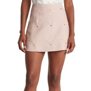 Valentino Rockstud Scalloped Mini Skirt